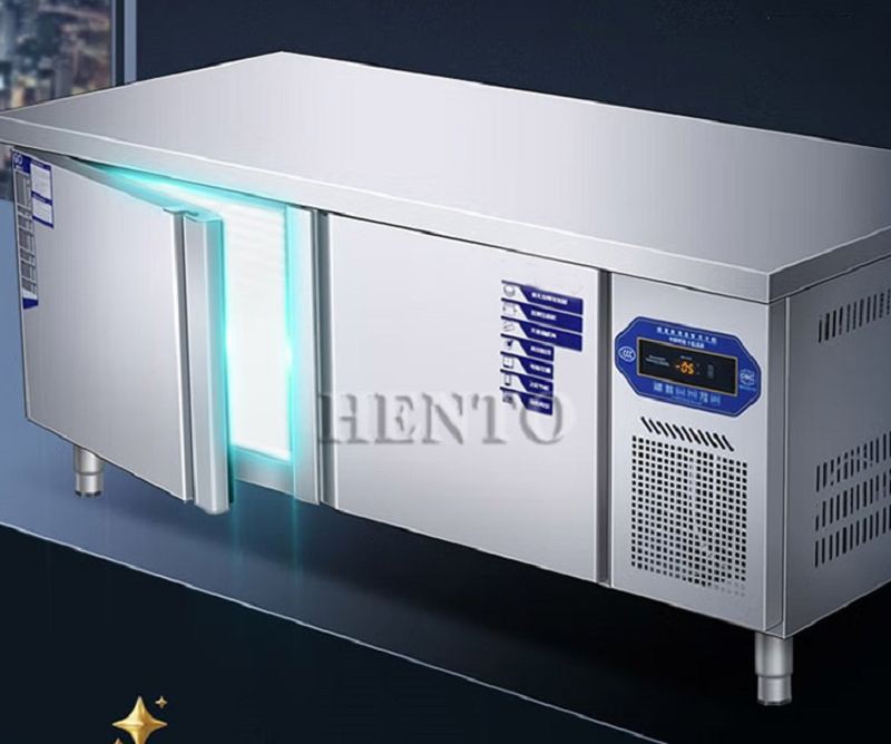 horizontal fridge and freezer